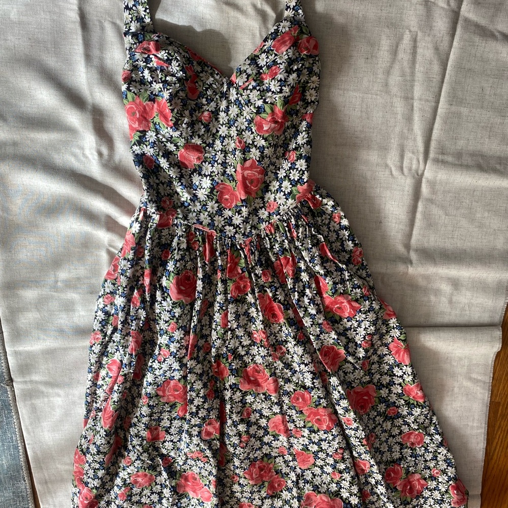 Pink Smocked A-Line Midi Dress